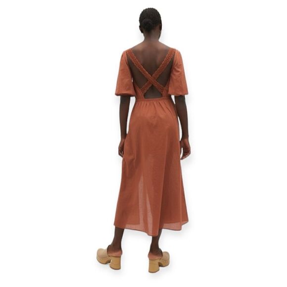 STRADIVARIUS | Camel | DRESS WITH CRISS-CROSS BACK - Picture 4 of 13